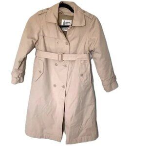 Vintage Girls London Fog Size 7 Double Breasted Raincoat Zip Out Lining EUC